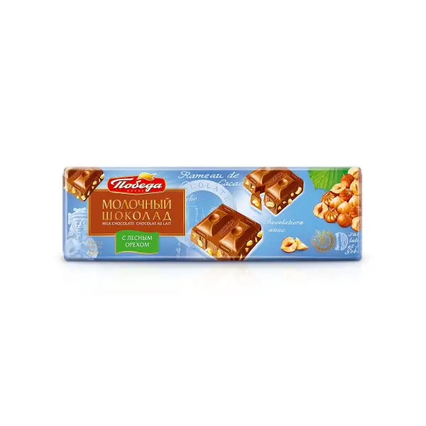 Шоколад молочный с орехом 30%, 250 г.