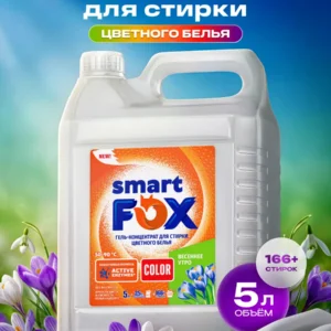 Гель для стирки SMART FOX COLOR Весеннее утро, концентрат, 5 л, жидкий порошок, порошок стиральный автомат